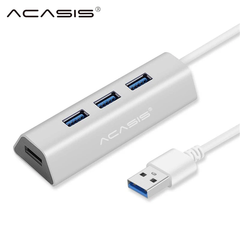 Acasis usb-хаб 3,0 4 порта Мульти USB 3,0 концентратор алюминиевый концентратор USB 3,0 с адаптером питания USB разветвитель для ПК Компьютерные аксессуары#25 - Цвет: 60cm silver