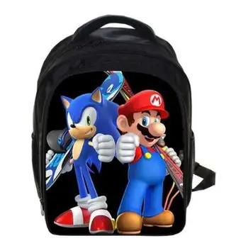 

Cartoon Girls' Boys' School Backpack Super Mario Children Daypack Students Book Bag Satchel Bag with Pencil Case For Kids