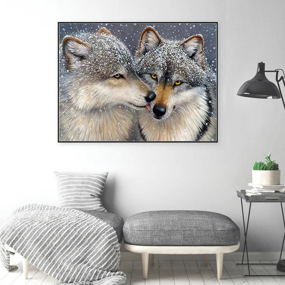 Huacan-Diamond-Embroidery-Wolves-Diamond-Painting-Wolf-Full-Square-Cross-Stitch-Animal-5D-DIY-Rhinestones-Mosaic