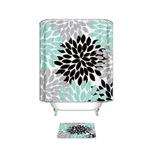 CHARMHOME многоцветная занавеска для ванной комнаты с цветком Dahlia Pinnata, набор с ковриками для ванной