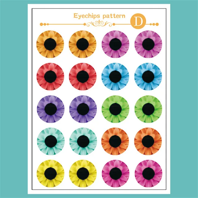 Doll Eyes Chips Pattern Paper Transparent Thin Glass Eye Chips for ...