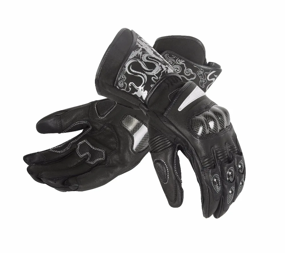 BENKIA Women Leather Motorcycle Gloves Carbon Fiber Protector Waterproof Female Motorbike Racing Keep Warm Riding | Автомобили и