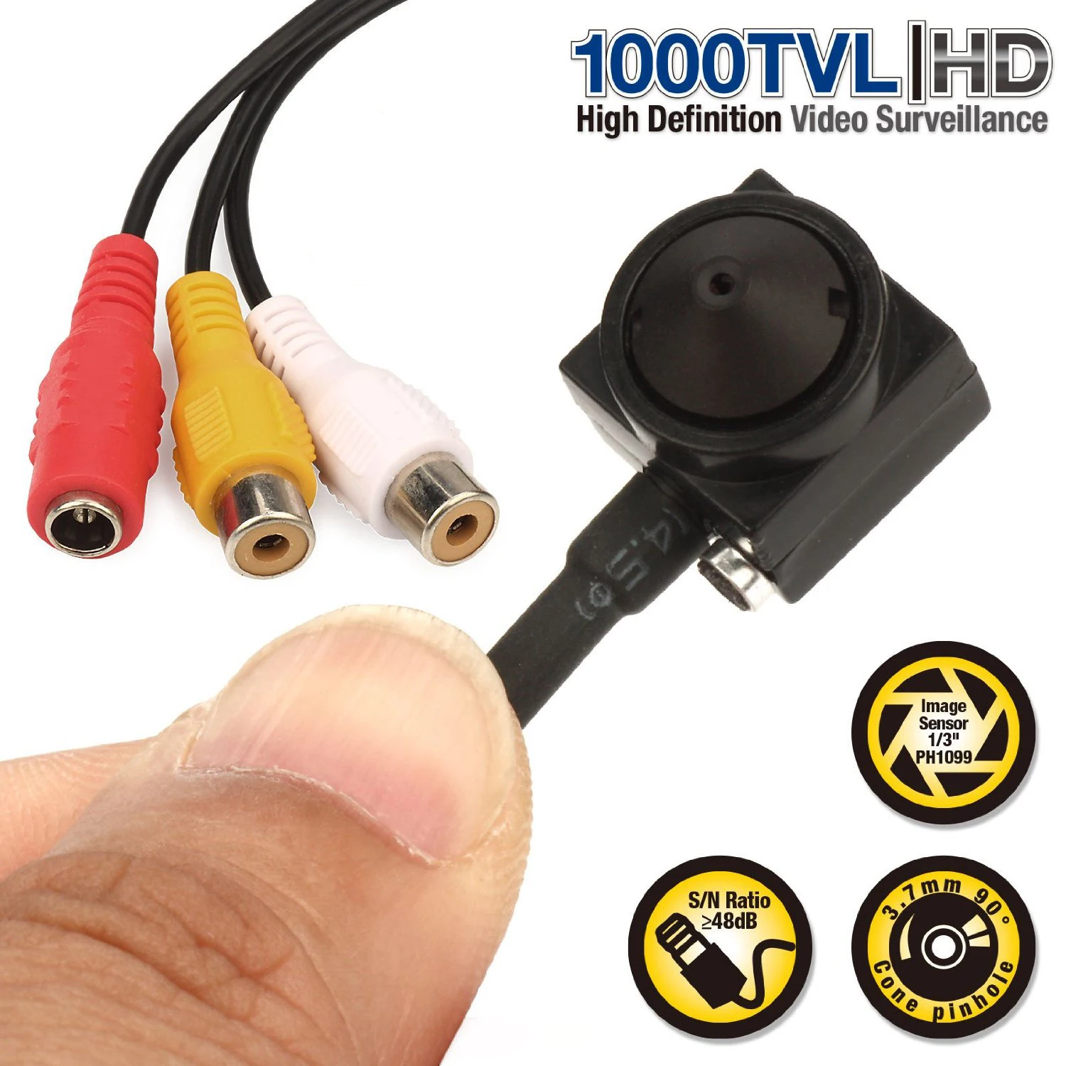 Uvusee CCTV 1/3 Sony CCD 1000TVL 3 7 мм широкоугольная HD мини камера видеонаблюдения с аудио