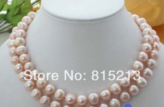 

ddh001340 2ROW 11-12MM PINK ROUND FRESHWATER CULTURED PEARL NECKLACE