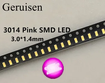 

100PCS 3014 smd led PINK Surface Mounted 3.0*1.4mm light emitting diode
