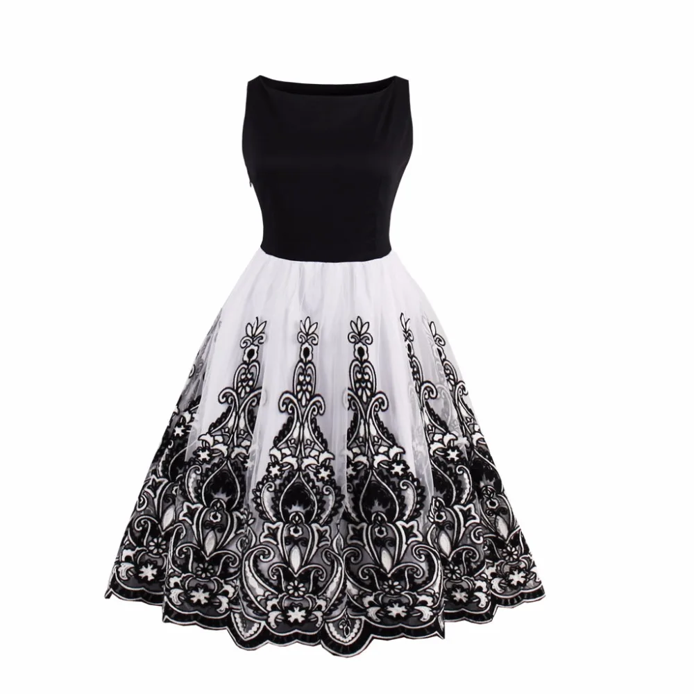 

2017 Summer Retro Vestido Elegant Mesh Embroidery Lace Patchwork Casual Vintage Women Shirt Dress Evening Party Plus Size