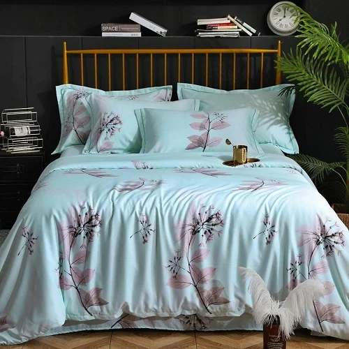 Butterflay цветочный принт простыня пододеяльник подушка shams 4 шт. Tencel мягчайшие постельные принадлежности из шелка набор королева король двойной размер постельный комплект - Цвет: color 6