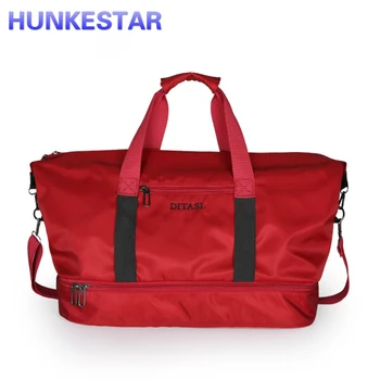 

Red Black Pink Women's Men Sport Bags for Fitness Waterproof Nylon Gym Bag Yoga Training Handbag Separate Space for Shoes