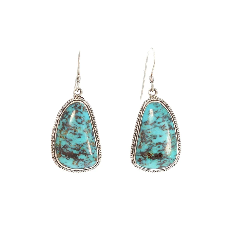

Hot Sale Brand Green Howlite Stone Earrings Dangle Drop Earrings Charm Pendants Long Earring Women Fine Jewelry F5J360