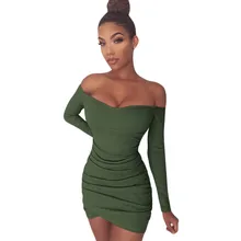 Sexy Ladies Elegant Black Red font b Dress b font Long Sleeve Slash Neck Bodycon Sheath