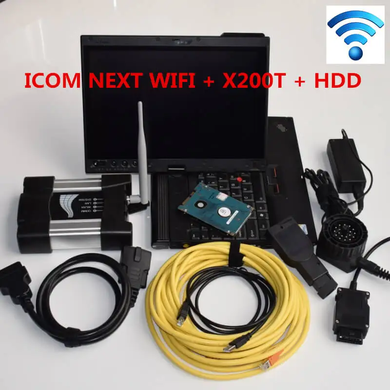 12 Версия ICOM NEXT wifi подключение для BMW Авто сканер+ ноутбук X200T 4G ram программное обеспечение HDD/SSD профессиональный автомобильный диагностический - Цвет: with 500G HDD