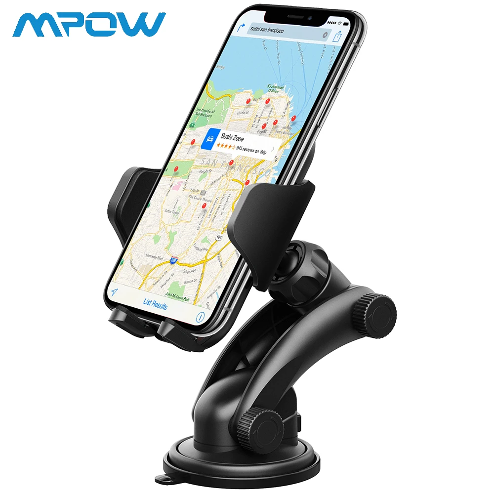 

Mpow Dashboard Car Mount Adjustable Windshield Holder Car Phone Holder For iPhone X XS 8 7 Plus Smartphone Stand