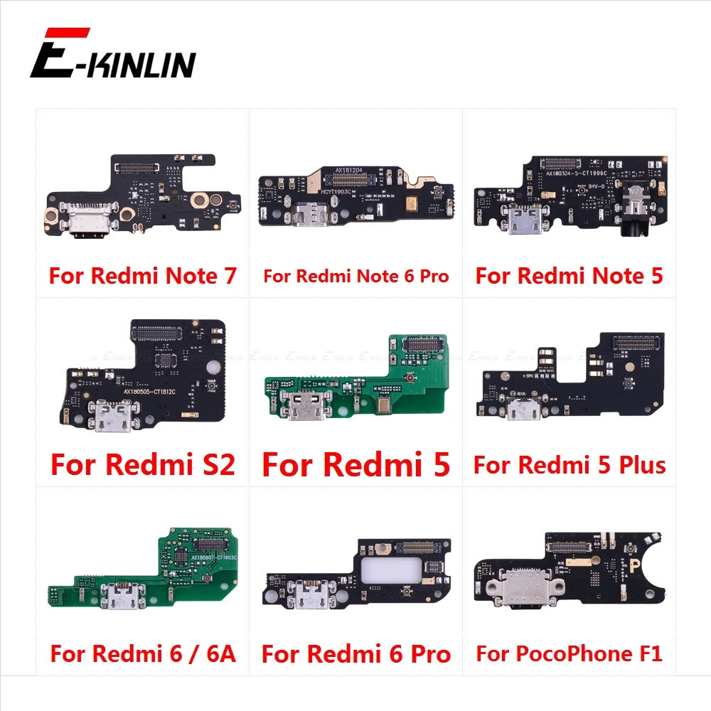 Зарядное устройство USB док-станция зарядная док-станция порт плата микрофон гибкий кабель для XiaoMi PocoPhone F1 Redmi Note 7 6 5 Pro Plus 7A 6A S2
