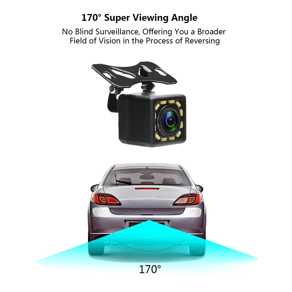 AMPrime водонепроницаемая автомобильная камера заднего вида 170 широкоугольная HD CCD 12 Светодиодный ночного видения заднего хода парковочная камера s автомобильный стиль