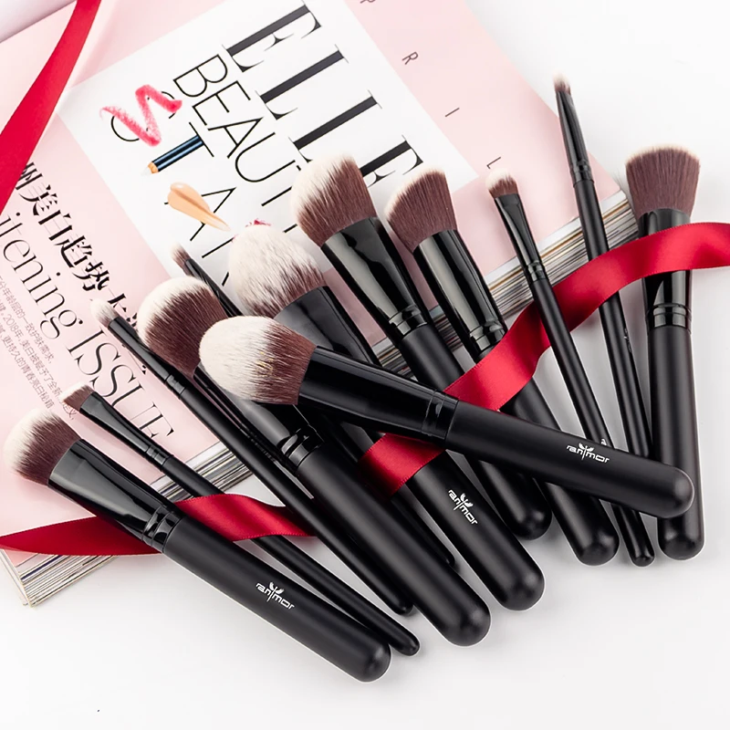 

Anmor 12/18PCS Makeup Brushes Set Professional Synthetic Hair Make Up Brushes Powder Foundation Brush Quality brochas maquillaje