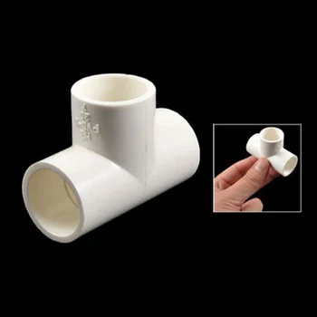 

New Style 20mm PVC Tee 3 Way Water Pipe Tube Adapter Connectors White 5 Pcs
