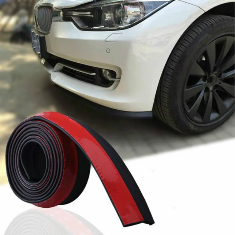 

2.5m/8.2FT Car Styling Soft Rubber Car Bumper Strip 65mm Width Auto Exterior Front Bumper Lip Protector Sticker Strip Kit