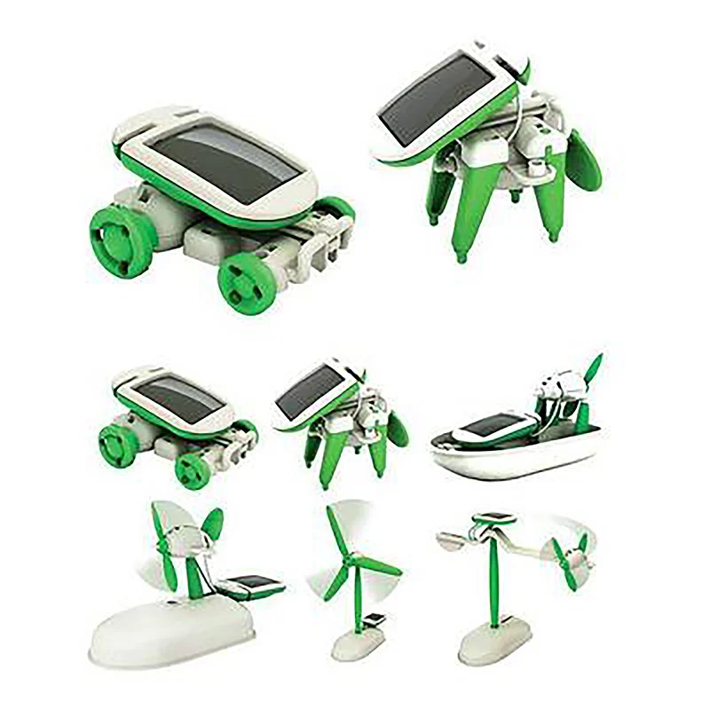 Hot sale robot kits Children DIY solar toys 6 in1 educational solar