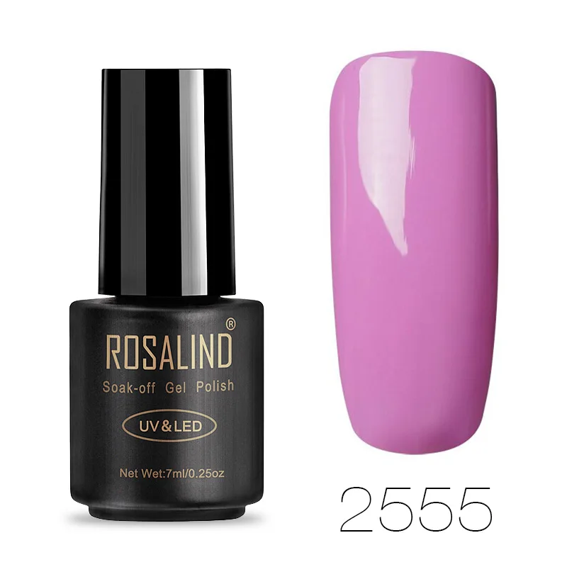 ROSALIND 7 мл Гель-лак для ногтей благородный фиолетовый цвет серия замачивающий УФ светодиодный Гель-лак Полупостоянный лак для ногтей - Цвет: RA2555