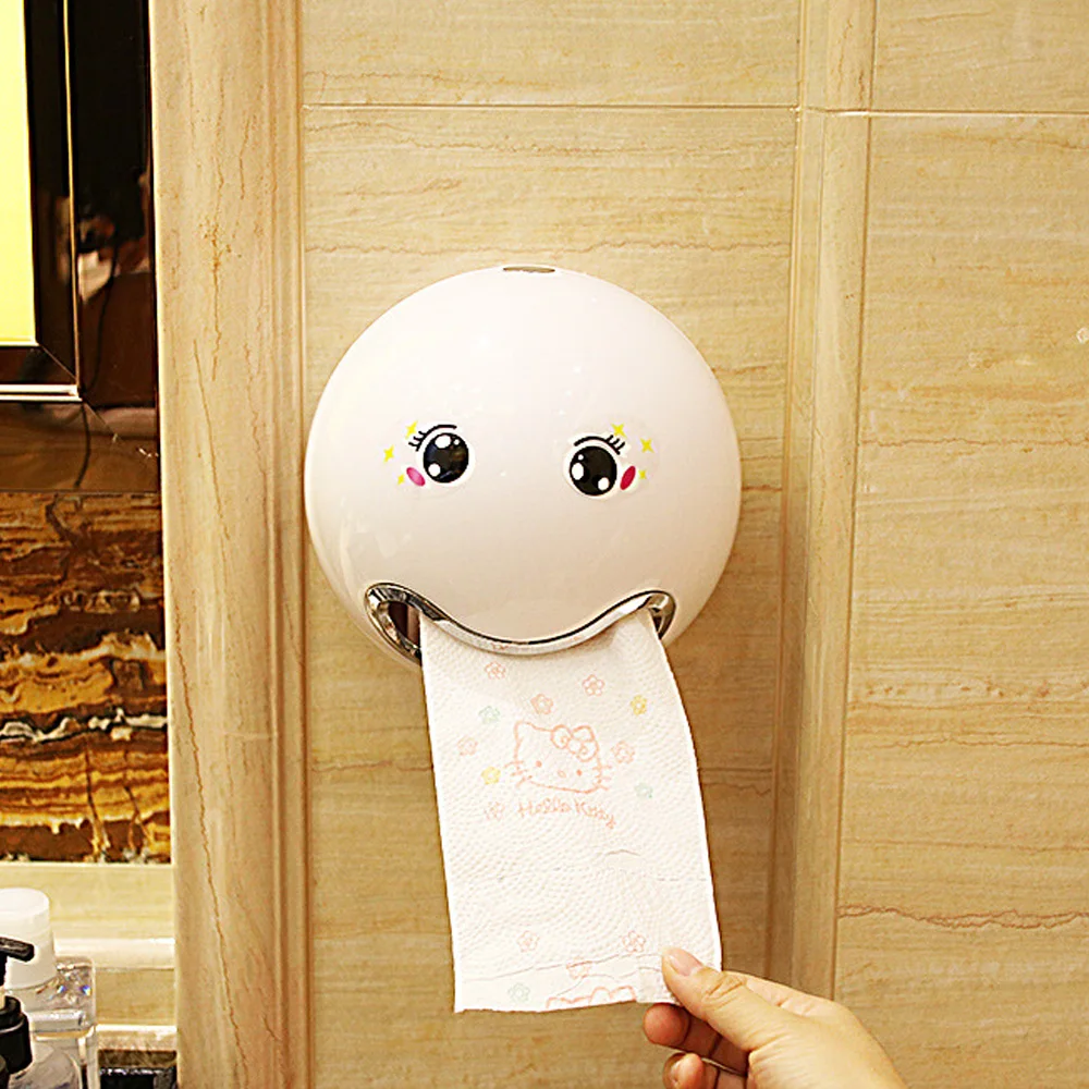

Cute Emoji Ball Shaped Paper Holder Toilet Bathroom Roll Paper Box Holder