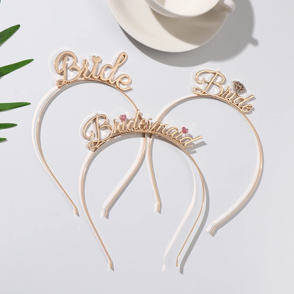 1Pc Tiara Crown Bachelorette Party Wedding Hair Accessories Bride Bridesmaid Headband Bridal Wedding Gift Fashion Hair Jewelry