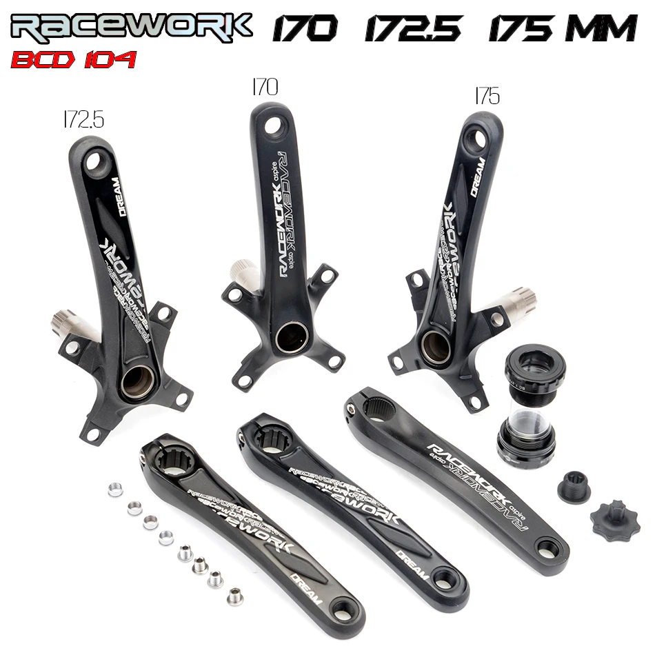 Online Envío Gratis 104BCD MTB bicicleta kubel aluminio Legierung con fondo Fahrad Kurbel MTB kubel bicicleta zubhor 170mm 172,5mm 175mm