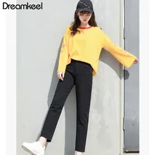 Jeans Women Female Jeans New Spring Harem Pants Korean Version of The Loose Nine Pants High Waist Jeans Y