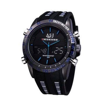 

relogios masculinos 2016 ASJ Outdoor Blue Sports Watch Men Digital Watches Military Male Army Clock Quartz Mens LED Wristwatches