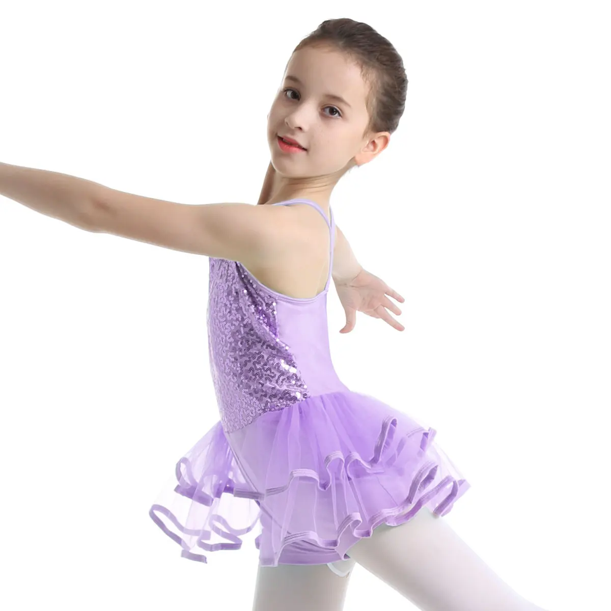 YiZYiF обувь для девочек балетные костюмы платья-пачки, трико для танцев спагетти лямки блестящие блёстки Многоуровневое сетки танцевальный