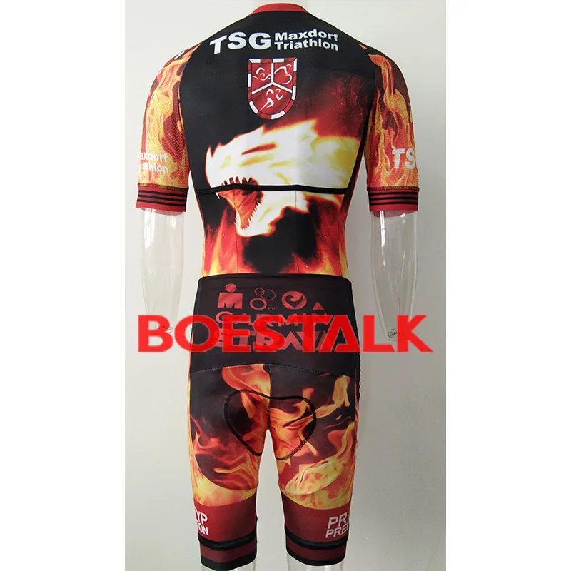 

custom pro team kit 2019 fire Dragon red men cycling skinsuits lycra triathlon bike speedsuit trisuit body suits wear jumpsuit