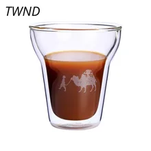 Стакан из двойного стекла термостойкая посуда для напитков необычная кружка