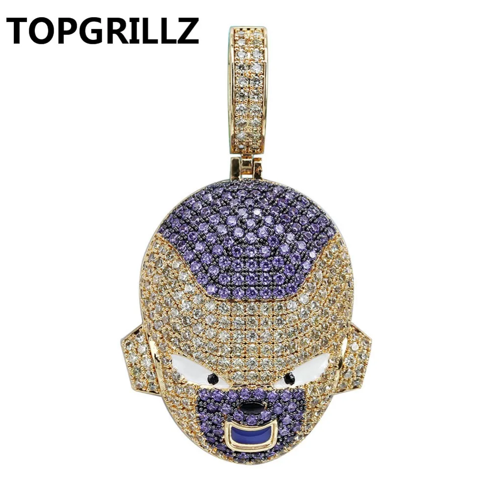 TOPGRILLZ Frieza ожерелье с подвеской из Кубического циркония в стиле хип-хоп