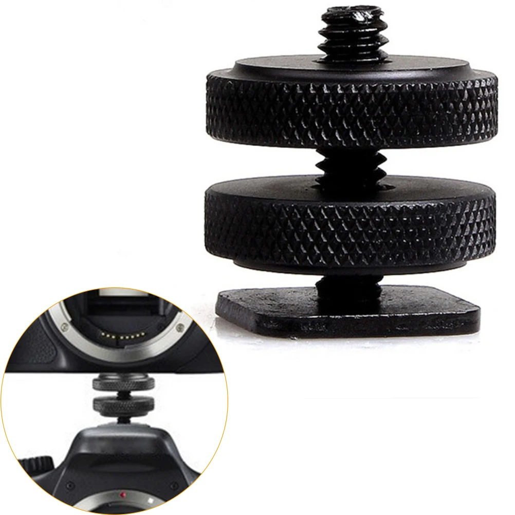 

Metal Pro 1/4 inch Dual Nut Tripod Mount Screw Flash Camera Shoe Adapter 1 Set