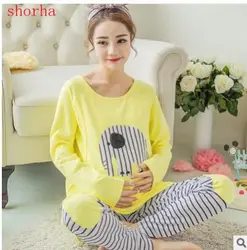 Breastfeeding pajamas breast feeding nightwear maternity nursing pajama sets maternity nursing sleepwear pregnancy pyjama cotton