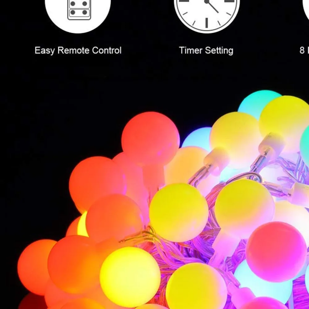 Spherical String Lights With Battery Box Christmas Festive Party