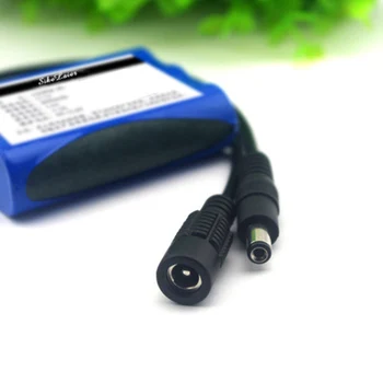 

2pcs New 12V 2200 mAh Li-ion Battery CCTV Camera Battery 12.6V to 11.1V Black Dual 5.5mm 18650 Battery