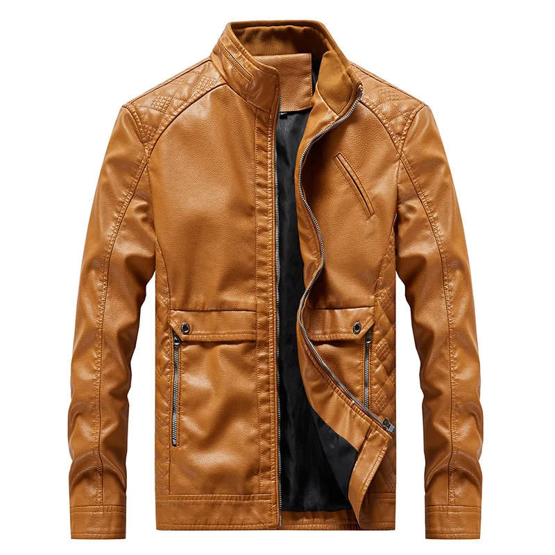 

Drop shipping New arrive brand motorcycle leather jacket men men's leather jackets jaqueta de couro masculina mens leather coats