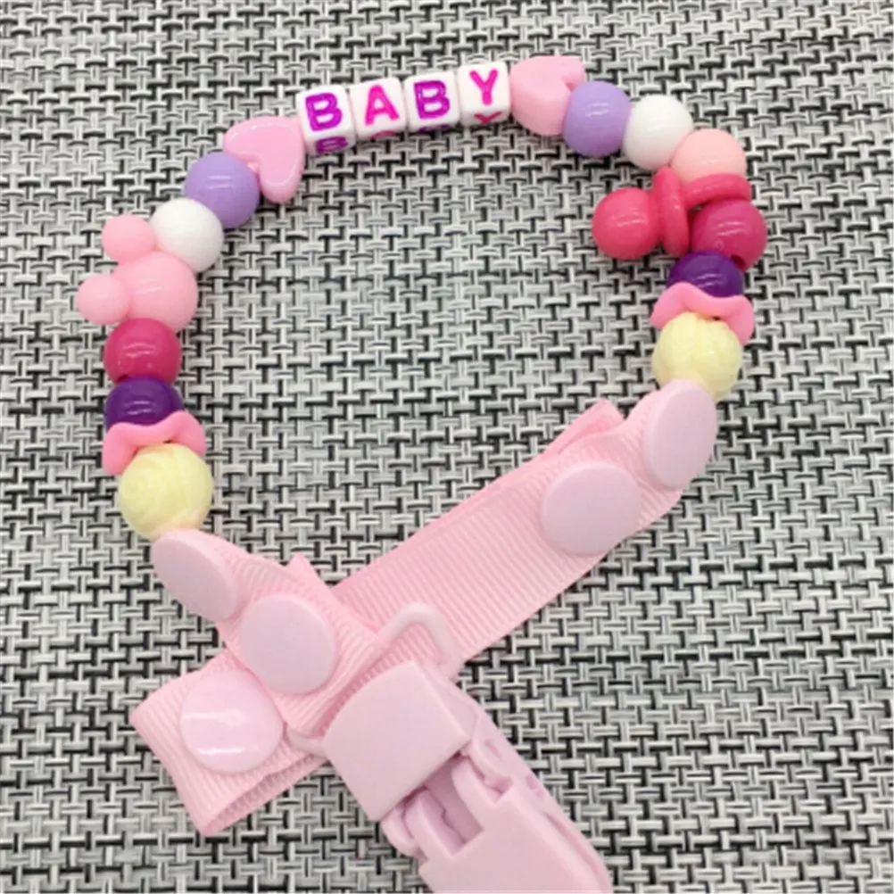 

1Pc Baby Pacifier Clip Pacifier Chain Beads Dummy Clip Baby Soother Nipple Holder Hot Acrylic Eco-friendly Colorful Beads
