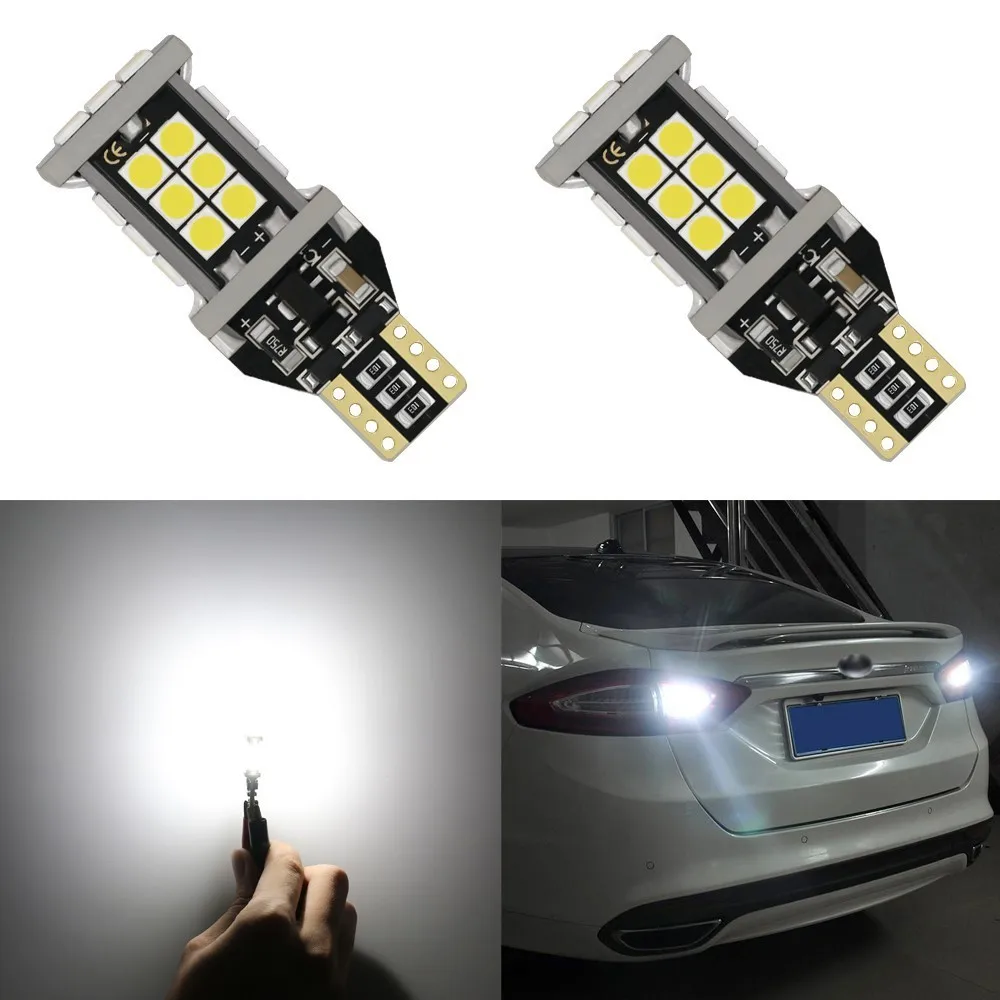 2 Pcs 1200 Lumens Bright Error Canbus Extremely Bright 3030 SMD T15 912 W16W 921 LED Bulbs For Backup Reverse Lights Xenon White 2 Pcs 1200 Lumens Bright Error Canbus Extremely Bright 3030 SMD T15 912 W16W 921 LED Bulbs For Backup Reverse Lights Xenon White