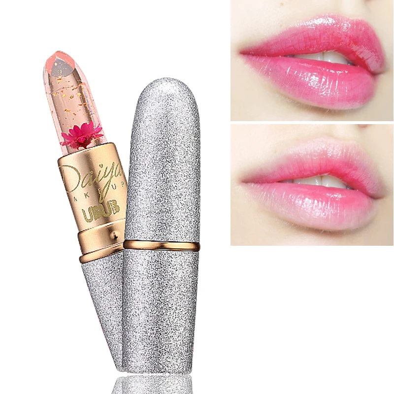 

UBUB Transparent Lip Stick Flower Waterproof Korean Cosmetics Pigment Color Changing Moisturizer Jelly Flower Lipstick Makeup
