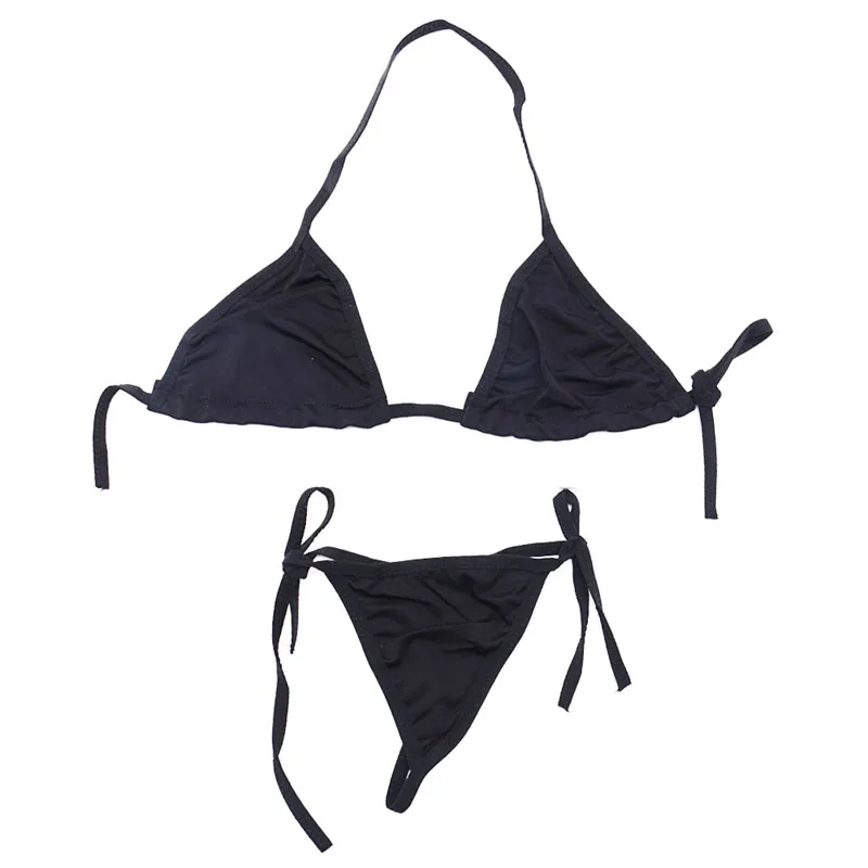 1 Set Sexy Women Micro Thong Babydoll Underwear Bra+G-String Bikini Swimwear Sleepwear