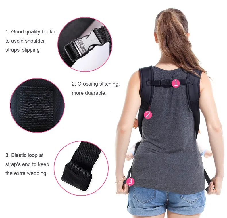 Infant Baby Carrier Adjustable Newborn Sling Multifunction Breathable Backpacks Wrap Rider Multicolor14