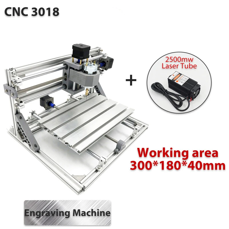 3018 3Axis Mini DIY CNC Router w/ 2500mW Laser Module Wood Engraving Cutting Milling Engraver Machine