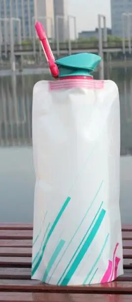 White 700mL Новая Складная полиэтиленовая сумка для воды безвкусное безопасное уплотнение портативный контейнер для питьевой воды сумка для хранения выживания для кемпинга пеших прогулок 3 размера - Цвет: White 700mL