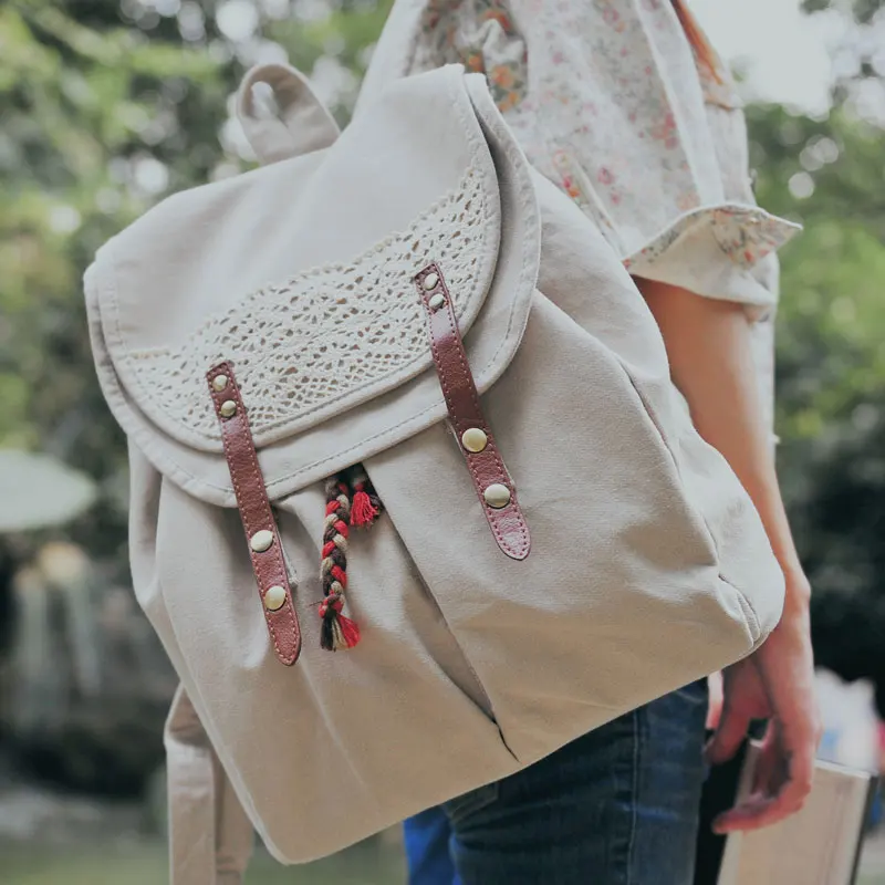 Mori Girl Literature And Art Canvas Backpack Wemen Summer Korean School Fresh Backpack Fashion University Student