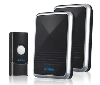 

36 Tunes Wireless Doorbell Doorchime Door Bell,Chime, One Button and Two Receivers,Volume Control,Waterproof,Black/White 220V