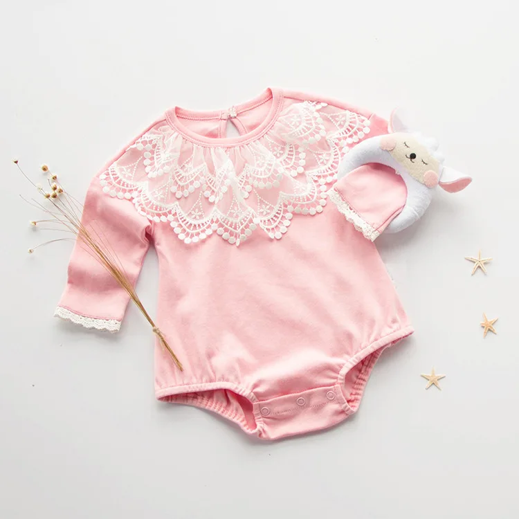 Newborn Baby Girl Kids Bodysuit Toddler Cute Pink Floral Outfits
