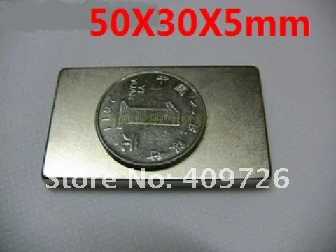 

2pcs/Pack Super Powerful Strong Rare Earth Block NdFeB Magnet Neodymium N35 Magnets F50x30x5mm--free shipping