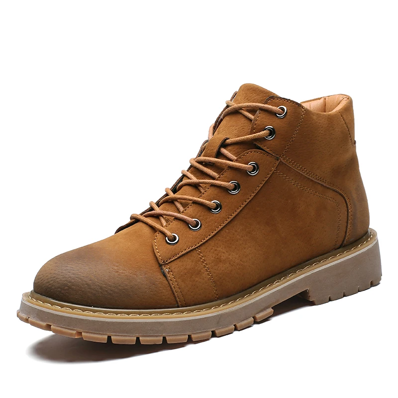 

LettBao New Leather Shoes Men Winter Boots for Men Lace-up Chelsea Boots Ankle Boot Zapatos De Hombre Men:s Safety Shoes