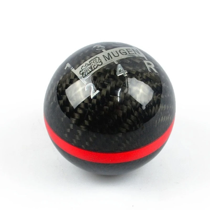 

Universal Genuine Carbon Fiber Mugen Shift Knob Five/six Speed Manual Automatic Spherical Gear Shift Knob For Honda Acura/TOYOTA